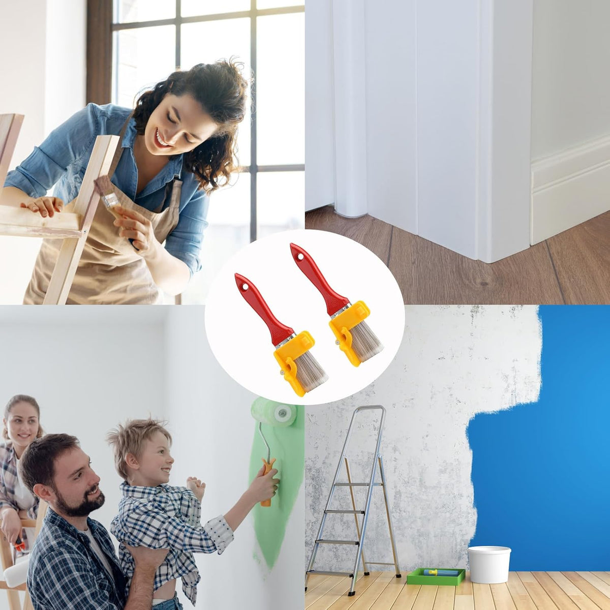 Kantenpinsel abgewinkelt ergonomisch rutschfest mit Schutzhülle 3