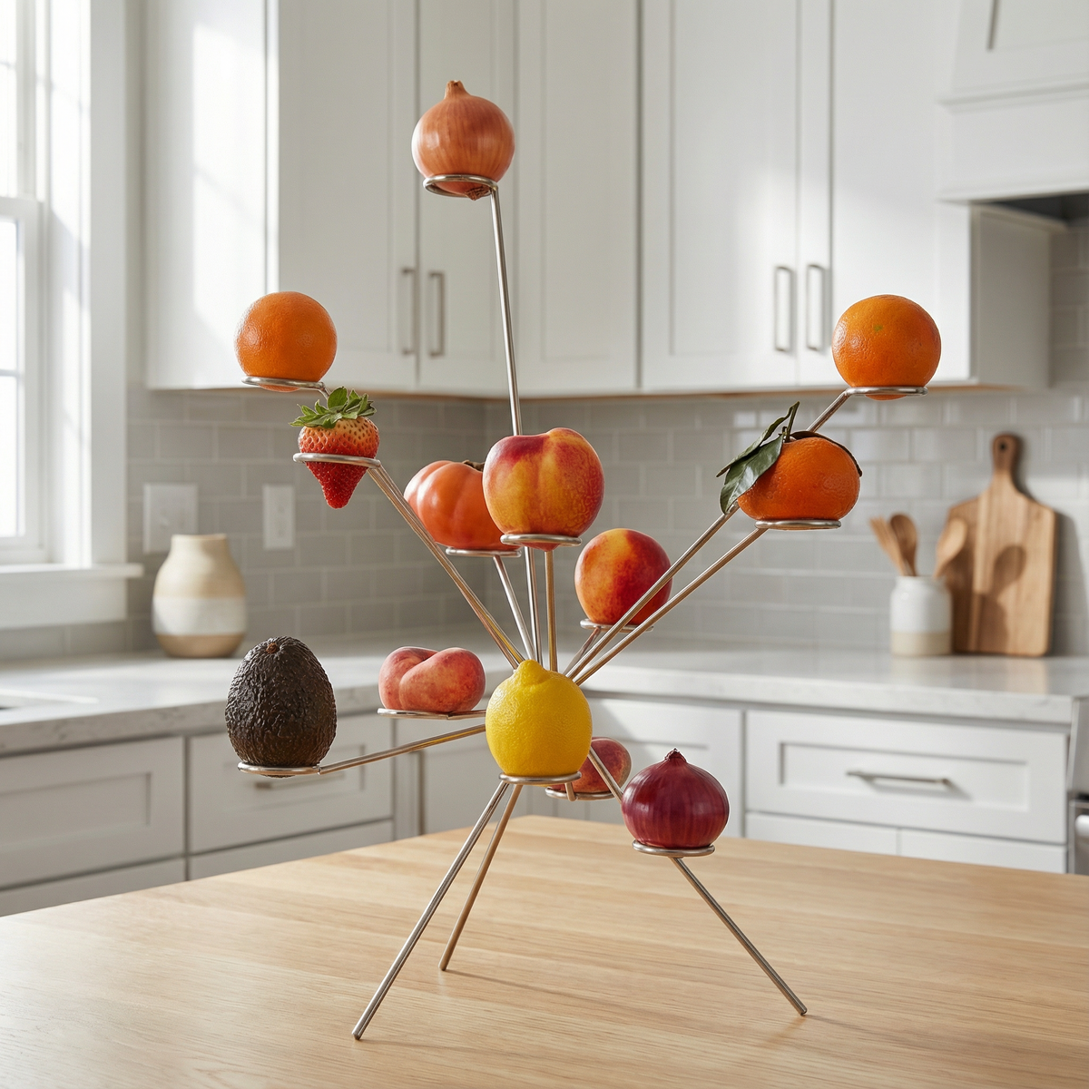 Edelstahl Obstständer | Offenes Design für optimale Luftzirkulation | Dekorative Obstschale für Küche und Tisch 1