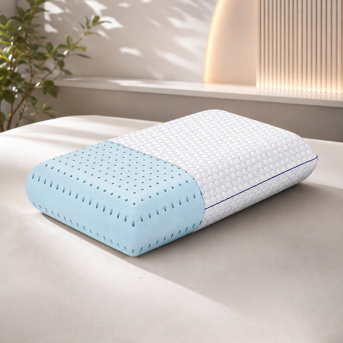 Nackenstützkissen Memory Foam mit Kühlgel | Konturform & Belüftungskanäle | Druckentlastung für erholsamen Schlaf 4