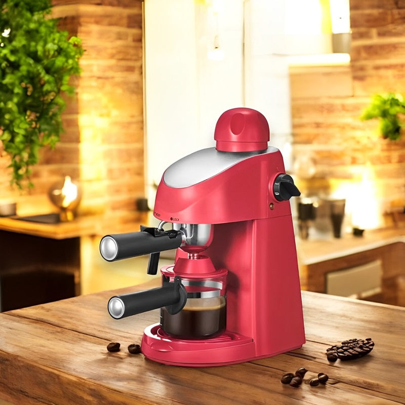 Espressomaschine mit Dampfdüse | Milchschaum für Cappuccino und Latte | Kompakt, bis zu 4 Tassen in 5 Minuten für zuhause 2