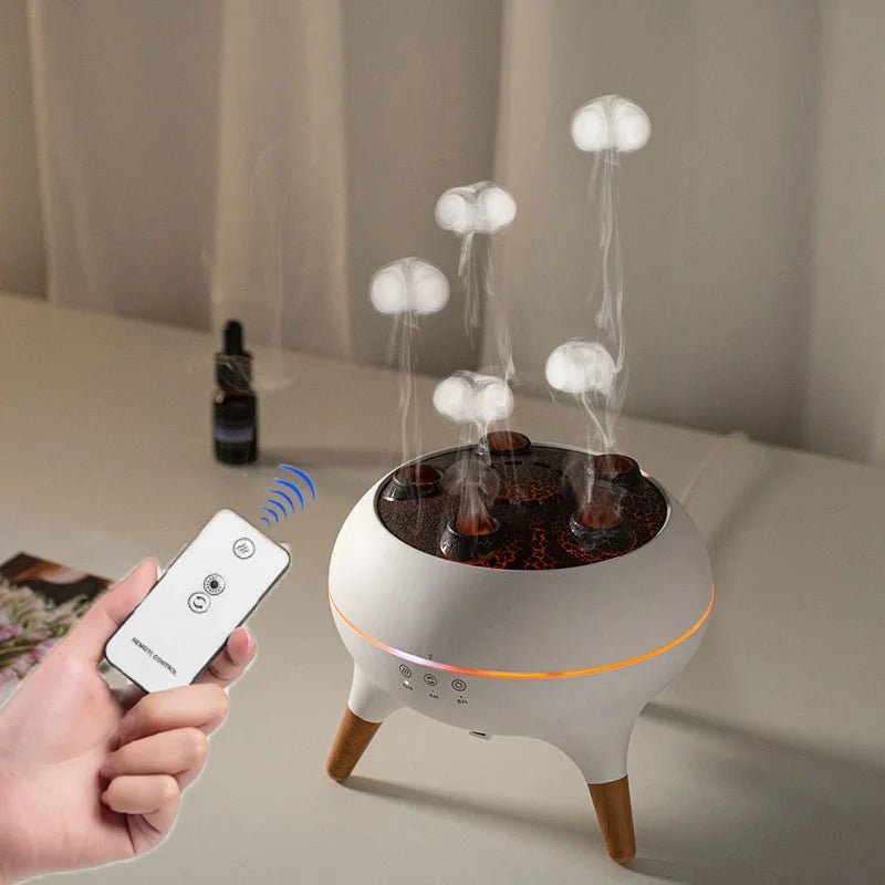 Luftbefeuchter mit Quallen-Nebel-Effekt | 7 LED-Farben & Aromatherapie | Leiser Betrieb für Entspannung und Schlaf 1