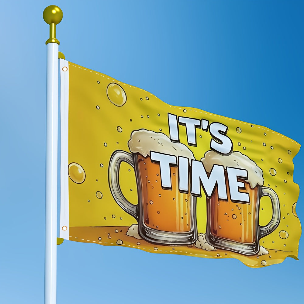 Oktoberfest Deko-Flagge mit Bierkrug-Motiv | Großformat 150 x 90 cm | Wetterfest aus robustem Polyester, mit Ösen 7
