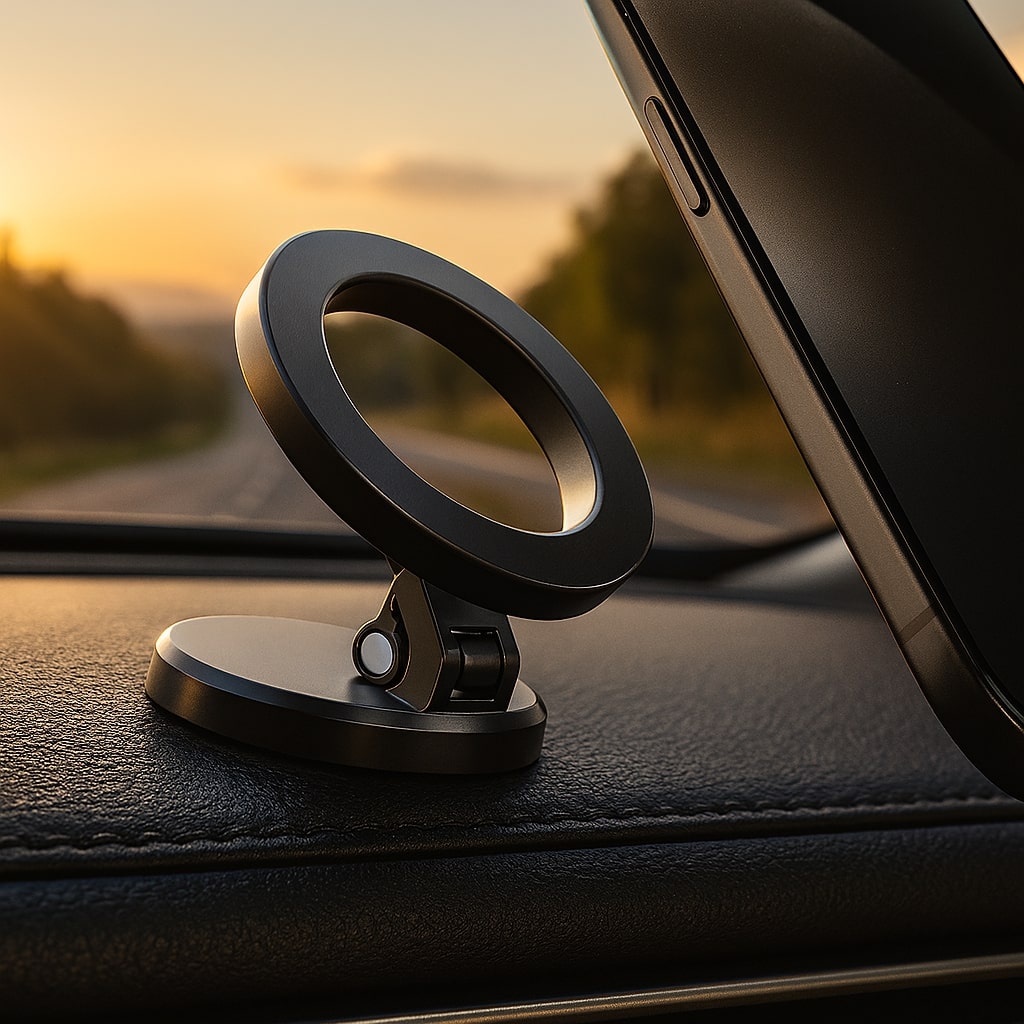 Support de téléphone pour voiture magnétique | Rotatif à 360° et pliable | Puissante fixation magnétique | DriveHold