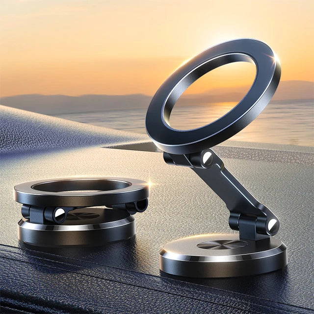 Support de téléphone pour voiture magnétique | Rotatif à 360° et pliable | Puissante fixation magnétique | DriveHold