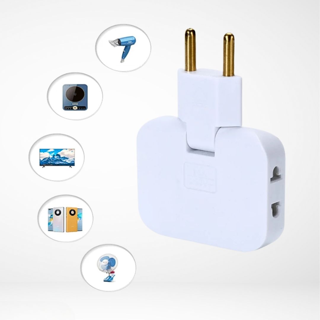 Adaptér s plochou zástrčkou | Rozdělí jednu zásuvku na tři | do stísněných prostor | FlatPlug