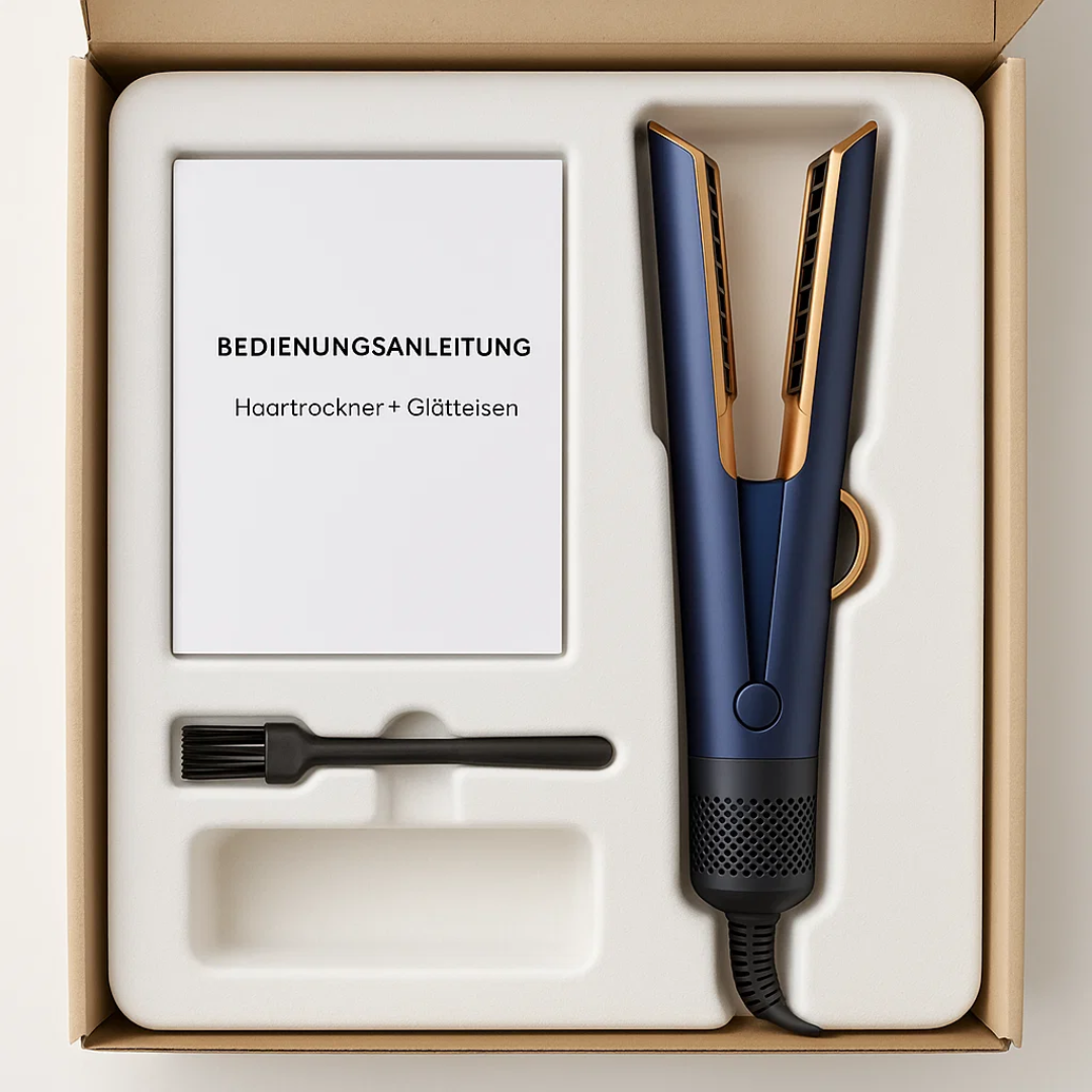 2 in 1 Haarstyler Föhn & Glätteisen | 1400-1600 W, 3 Temperaturstufen | Kaltluftfunktion für glattes, gepflegtes Haar 15