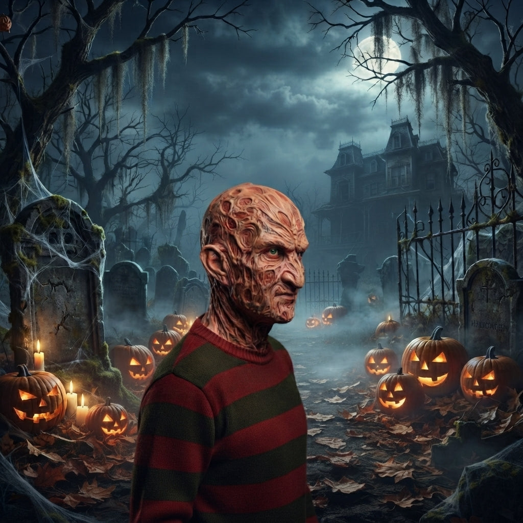 Vernarbte Horror-Maske für Halloween | Set aus Maske & Handschuh aus Gummi | Kostümzubehör für Erwachsene, Unisex 7