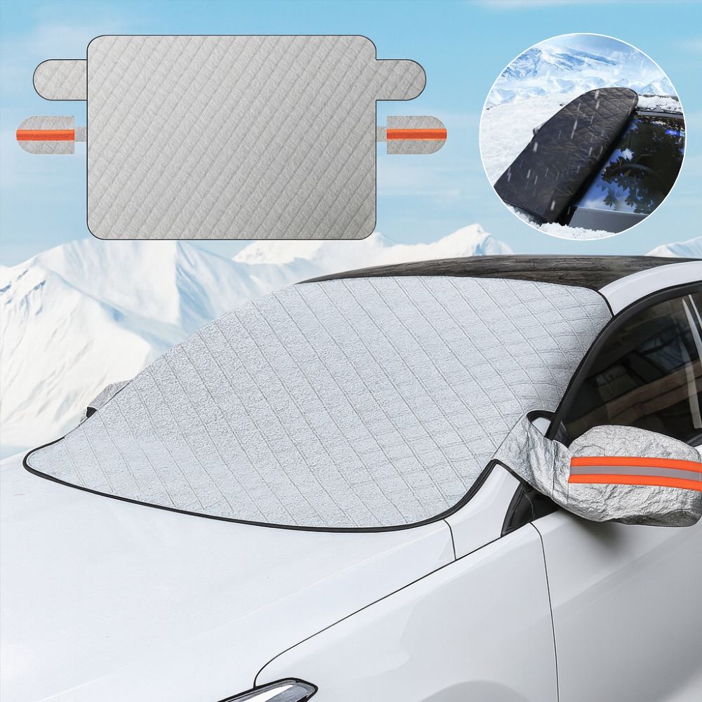 Frontscheibenabdeckung Winter aus Polyester | Magnetische Befestigung für sicheren Halt | Wetterfest & Ganzjahresschutz 1