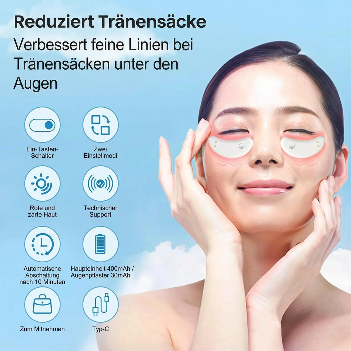 Rotlicht-Augenpflegegerät für Damen gegen Augenringe | Mikrostrom-Technologie | Sanfte tägliche Pflege für zuhause 2
