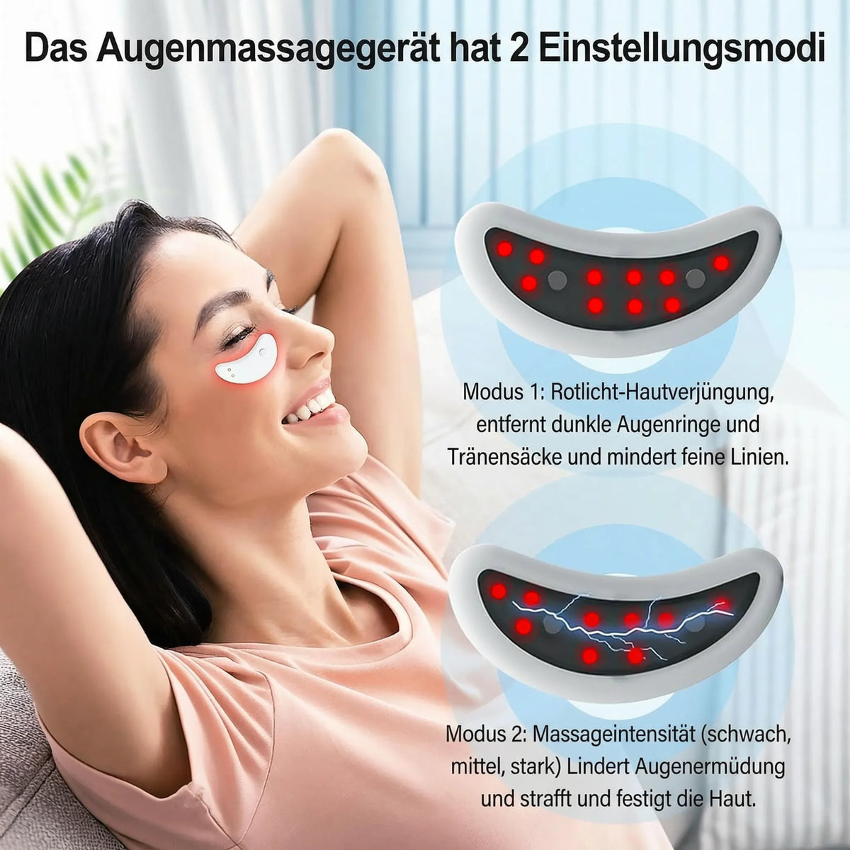 Rotlicht-Augenpflegegerät für Damen gegen Augenringe | Mikrostrom-Technologie | Sanfte tägliche Pflege für zuhause 5
