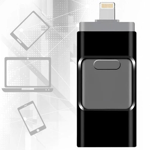 USB Stick für iPhone und Android | 32GB Dual-Anschluss, USB-A und Lightning/USB-C | Offline Backup ohne Cloud-Dienst 1