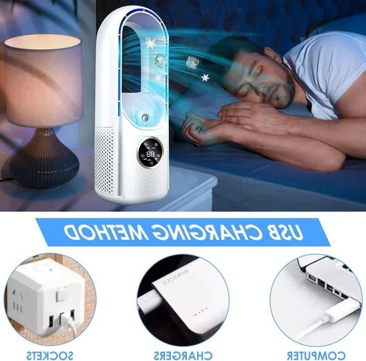 Climatisation portable sans lame, silencieuse | Flux d'air uniforme | Compacte et économe en énergie | Nordveil