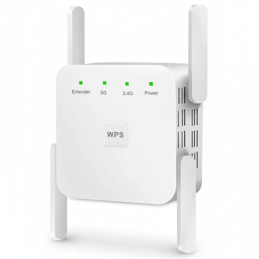 WLAN Verstärker Dual-Band | 2.4 und 5 GHz Frequenz, WLAN Repeater | Bis zu 1200 Mbps, Plug-and-Play Installation 1