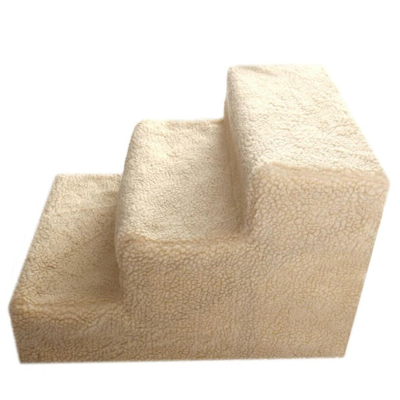 Hundetreppe 3 Stufen aus Polypropylen | Abnehmbarer Fleece-Bezug für mehr Halt | Für Betten und Sofas bis 20 kg 6