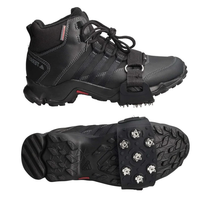 Eiskrallen für Schuhe | 7 Krallen aus Stahl, verstellbarer Nylon-Riemen | Rutschfester Halt auf Eis, Schnee und Schlamm 1