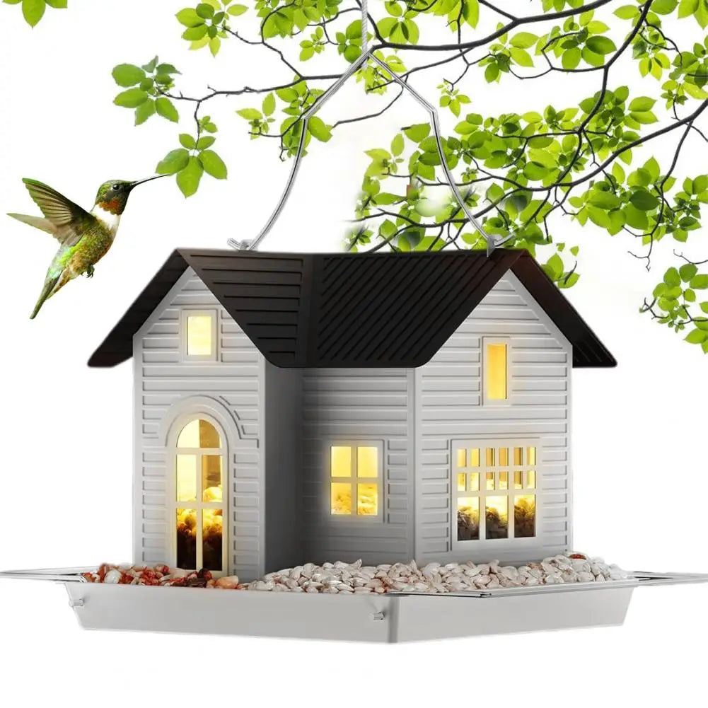Casa para pájaros alimentada por energía solar | Resistente al clima con sensor de luz | Para jardín, balcón y terraza | Solarnest