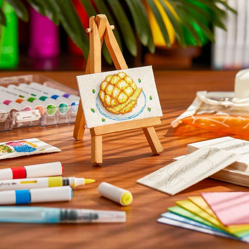 Conjunto de pintura com estrutura de espuma mágica 3D | com tintas, pincéis e modelos | Artesanato limpo | PuffArt