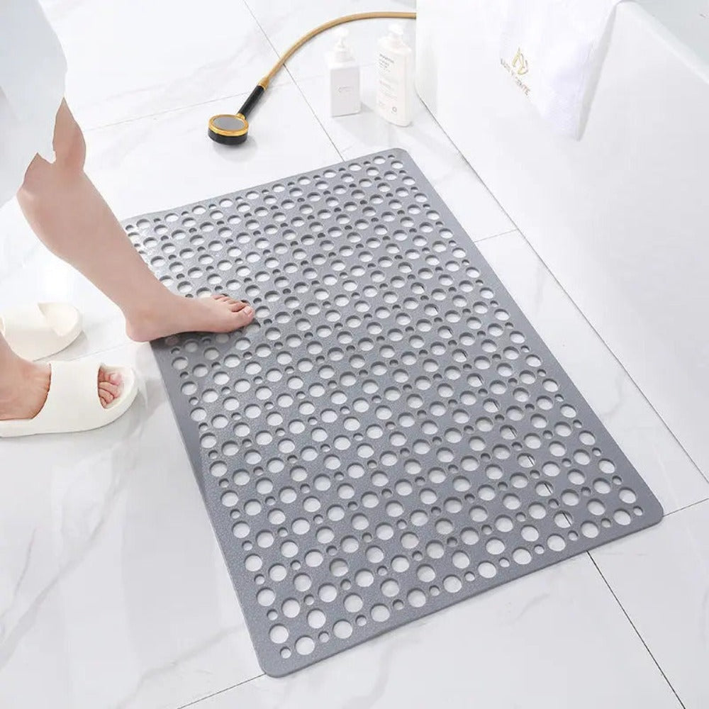 Protiskluzová sprchová podložka s přísavkami | Antibakteriální PVC | Bezpečné uchycení s odtokem vody | SafeBath
