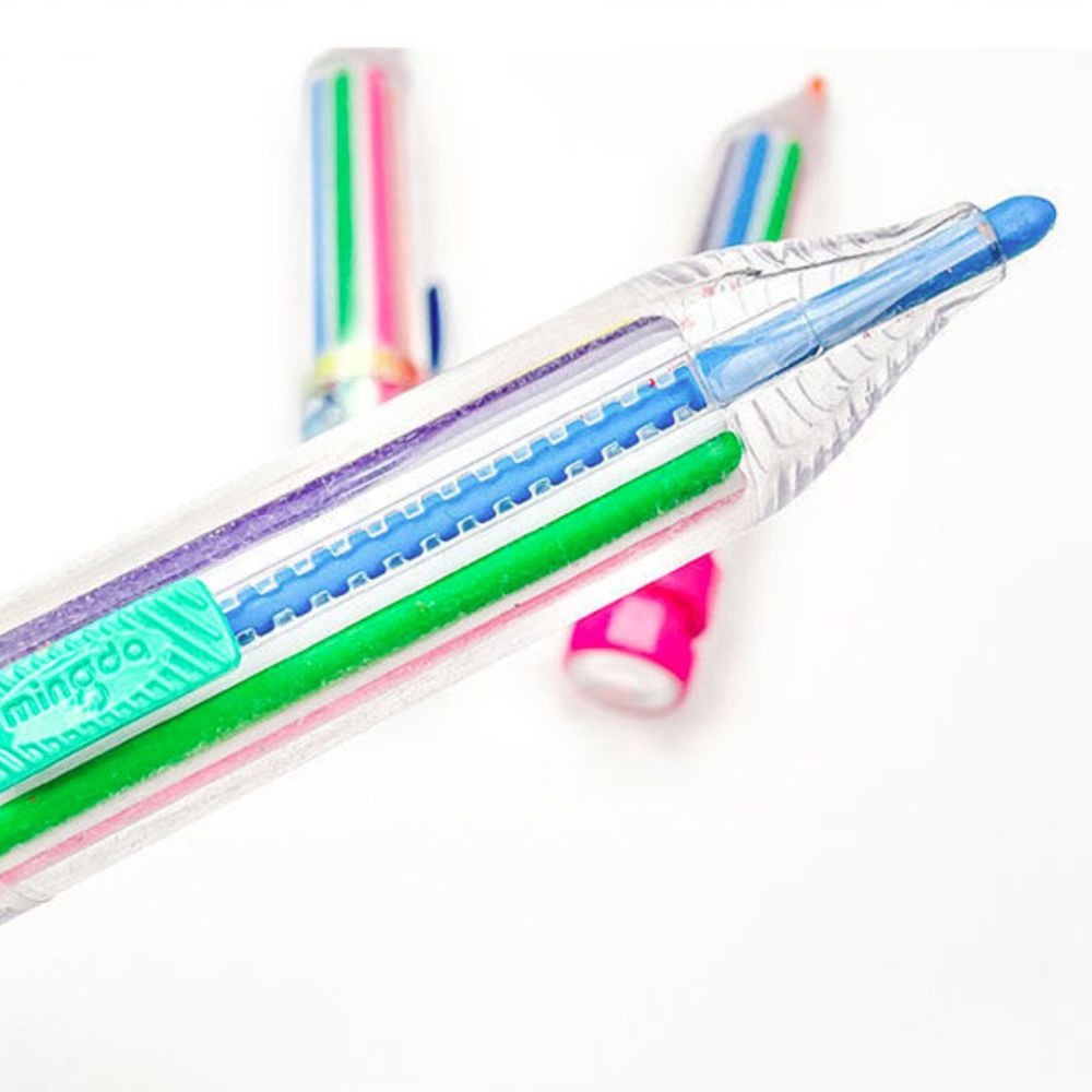 8-in-1 Farbstift aus Kunststoff | Klick-Mechanismus für schnellen Farbwechsel | Kompakt für Schule & Unterwegs