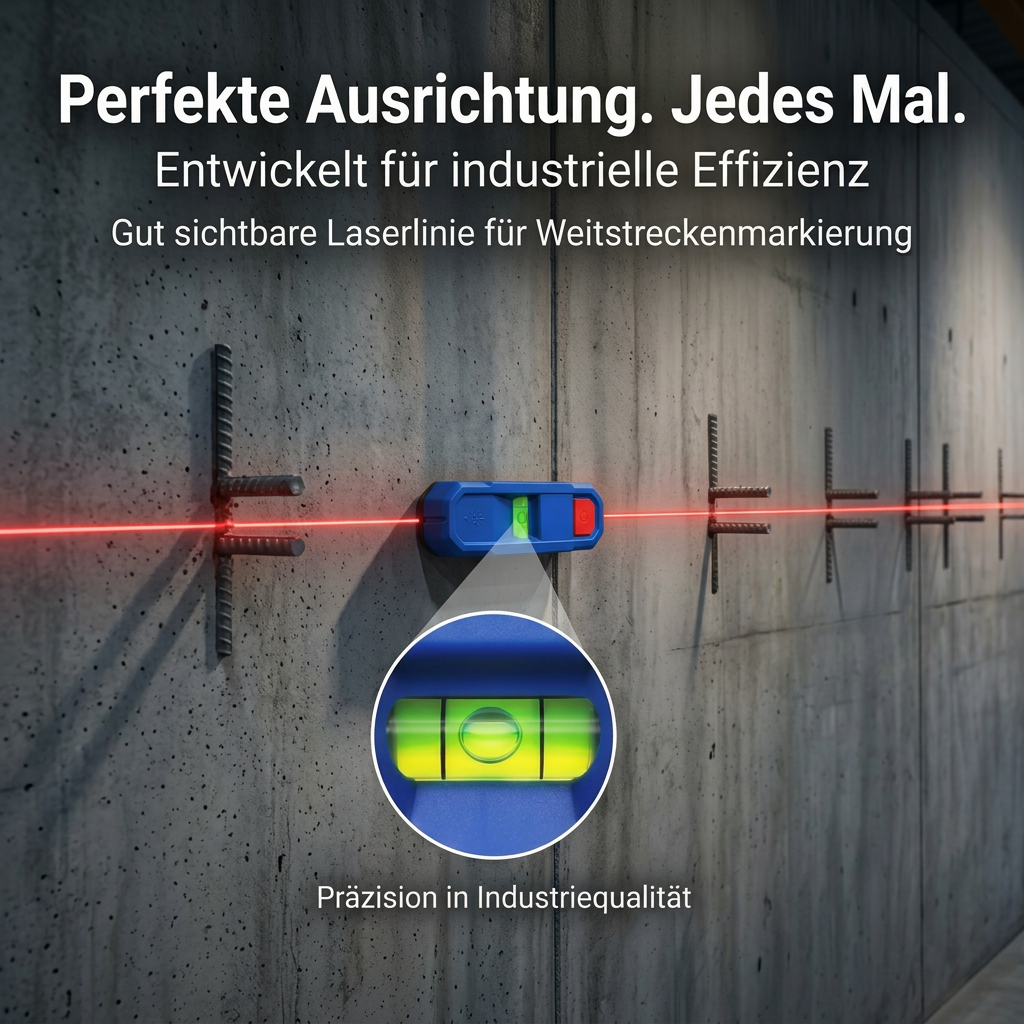 3-in-1 Laserwasserwaage mit Balkensucher | Magnetisch & Kompakt | Präzises Ausrichten, Bohren & Montieren ohne Fehler 3