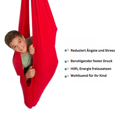 Sensorische Schaukel für Kinder ab 3 Jahren | 100 x 280 cm, belastbar bis 100 kg | Atmungsaktives Elasthan, waschbar 6