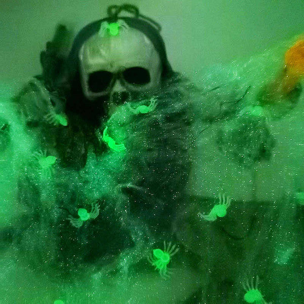 Leuchtende Spinnen Halloween Deko | Leuchtet im Dunkeln für gruselige Effekte | Ideal für Streiche, Partys und Deko