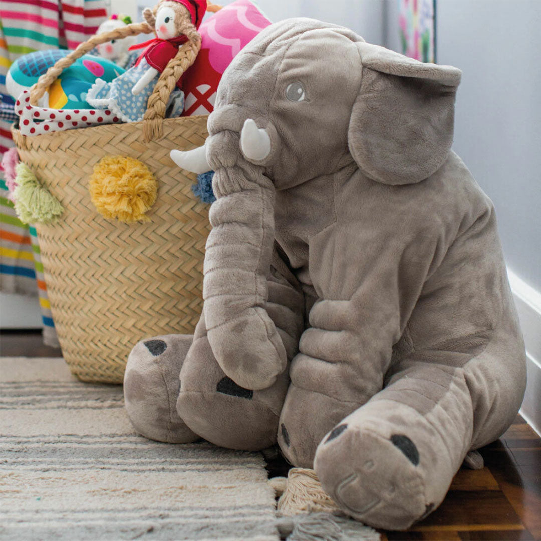 Elefant Plüschkissen aus Baumwolle | Weiches Kuscheltier für Sofa, Bett und Kinderzimmer | Waschbar und Pflegeleicht 3