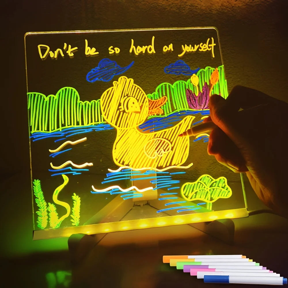 LED Leuchttafel Acryl | USB-Betrieb, Beschreibbar & Abwischbar | Ideal für Bar, Büro und als Geschenk für Männer