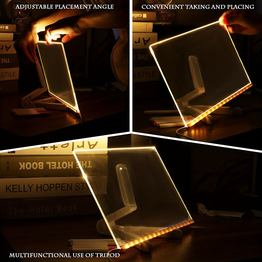 LED Leuchttafel Acryl | USB-Betrieb, Beschreibbar & Abwischbar | Ideal für Bar, Büro und als Geschenk für Männer