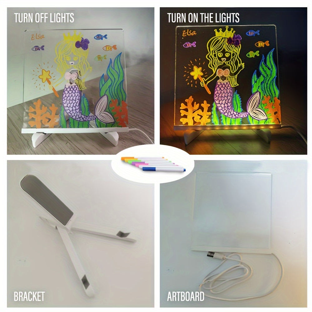 LED Leuchttafel Acryl | USB-Betrieb, Beschreibbar & Abwischbar | Ideal für Bar, Büro und als Geschenk für Männer