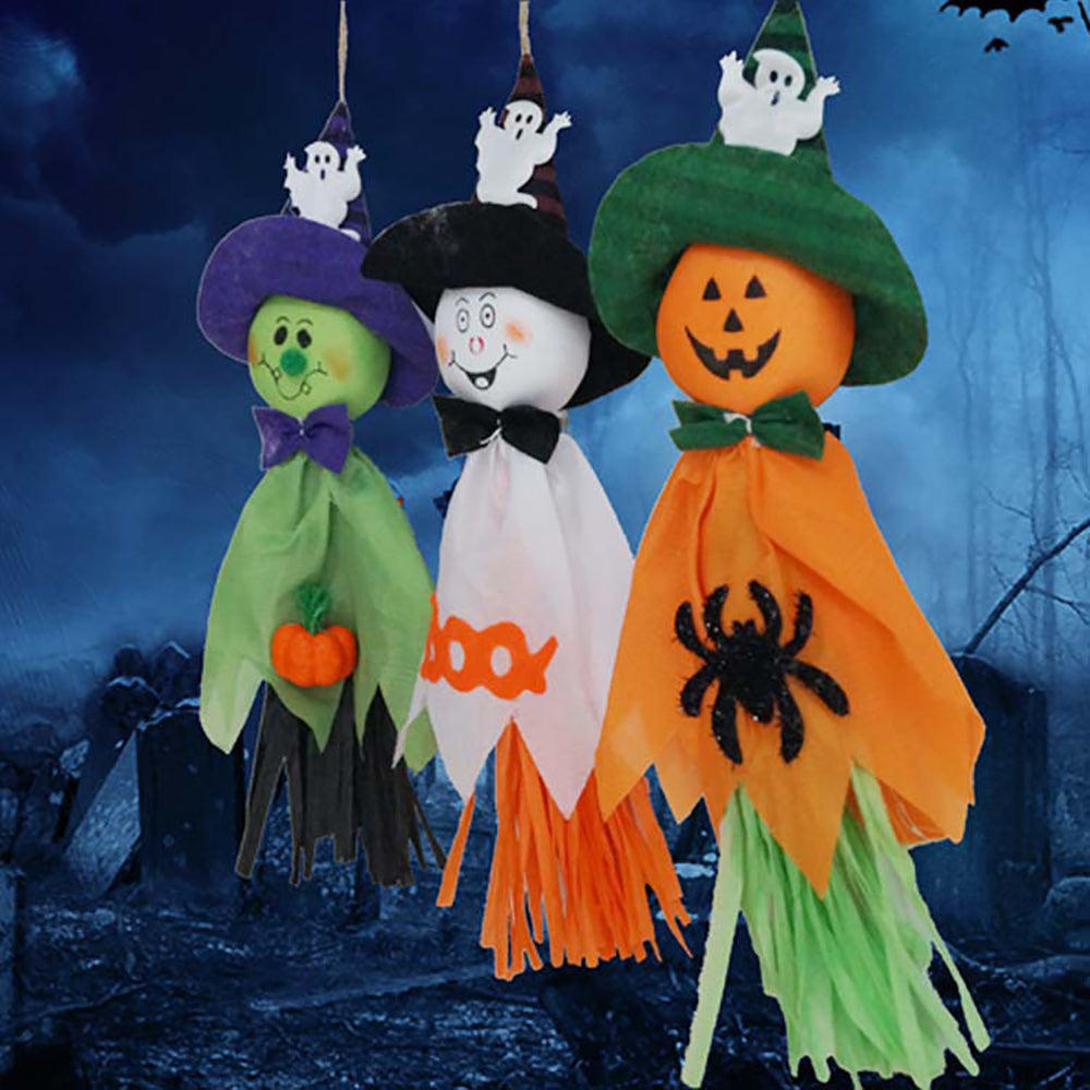 Halloween Geisterpuppe Anhänger | Deko für Haunted House, Kindergarten & Wohnzimmer | Leicht, hängbar an Wand, Decke oder Tür