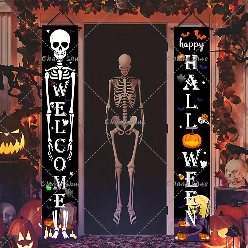 Halloween Türvorhang mit Kürbis- und Geister-Motiven | Hängedeko für Tür, Fenster und Wand | Wiederverwendbare Partydekoration 6