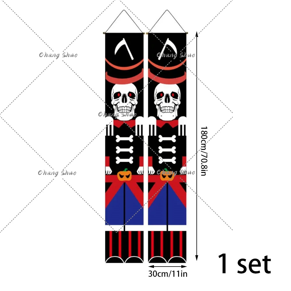 Halloween Türvorhang mit Kürbis- und Geister-Motiven | Hängedeko für Tür, Fenster und Wand | Wiederverwendbare Partydekoration 8