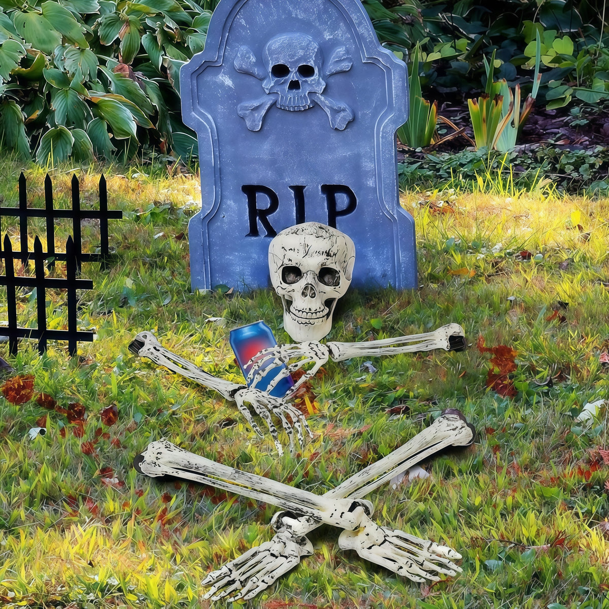 Halloween Skelett Gartenstecker | Realistische Arme & Beine mit Stecksystem | Wetterfest, wiederverwendbar für Garten und Rasen 5