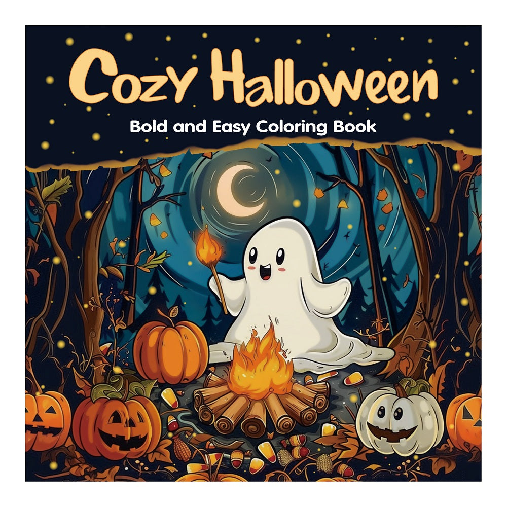 Halloween Malbuch für Erwachsene und Jugendliche | Einfache Motive für Entspannung | Dickes Papier ohne Durchdrucken 1
