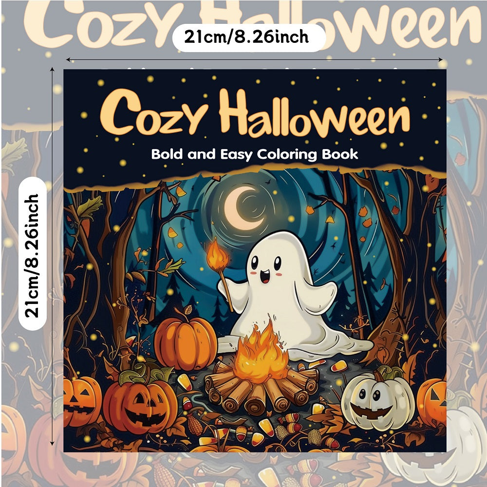 Halloween Malbuch für Erwachsene und Jugendliche | Einfache Motive für Entspannung | Dickes Papier ohne Durchdrucken