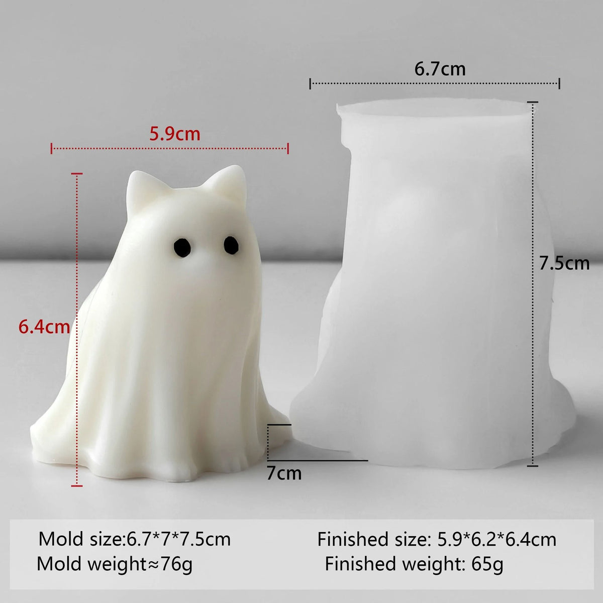 Geister-Silikonform für Halloween | Für Kerzenwachs, Epoxidharz und Seife | Flexibel, Hitzebeständig und Wiederverwendbar 6