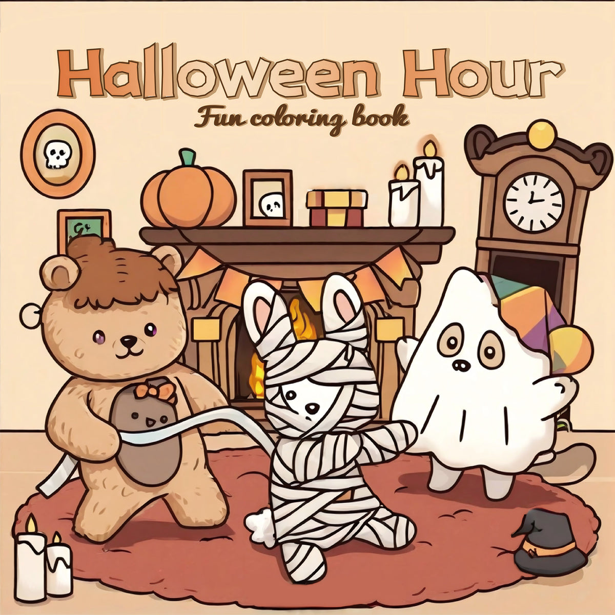Halloween Malbuch mit gruselig-niedlichen Kreaturen | Einseitig bedruckt, deckungsfrei | Für Erwachsene und Jugendliche 1
