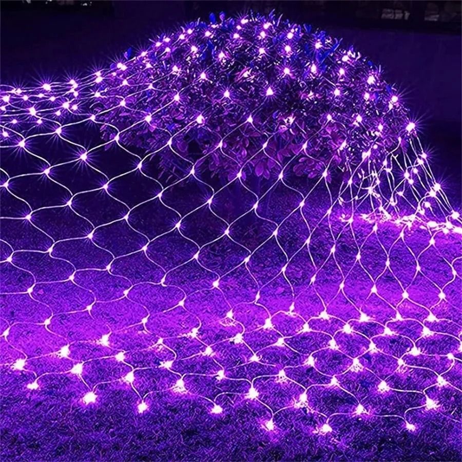 LED Lichternetz Vorhang für Fenster und Wände | 8 Leuchtmodi, IP42 wetterfest | Ideal für Halloween, Hochzeit und Party 1