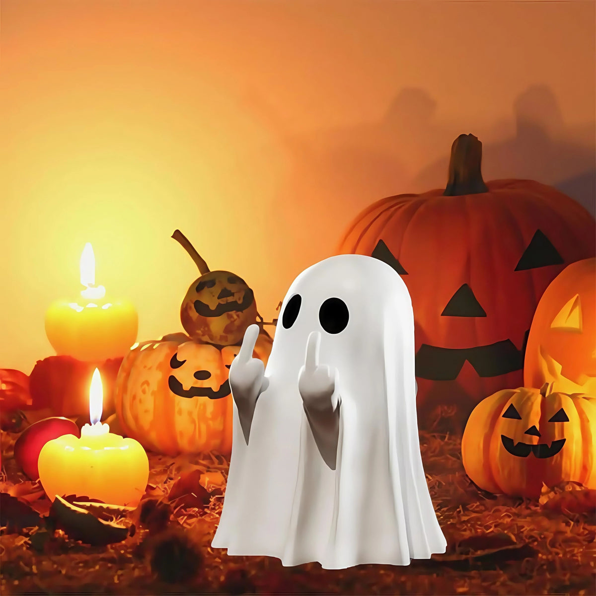 Geister Figur aus Polyresin | Kompaktes Design für Tisch, Regal und Schreibtisch | Deko für Halloween und das ganze Jahr