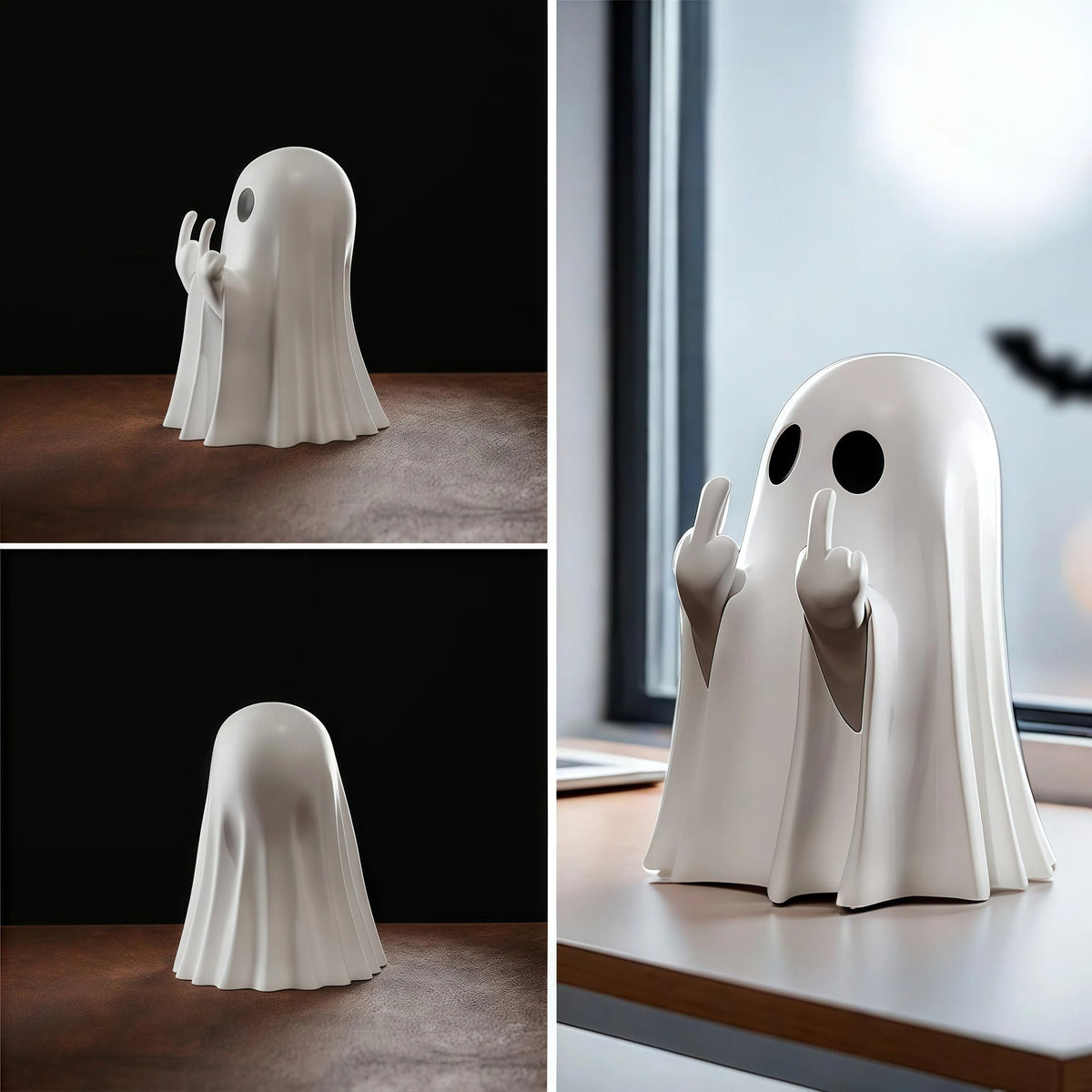 Geister Figur aus Polyresin | Kompaktes Design für Tisch, Regal und Schreibtisch | Deko für Halloween und das ganze Jahr