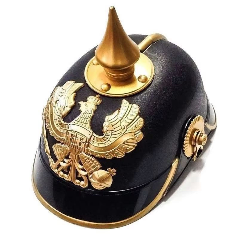 Pickelhaube Kostümhelm aus Kunststoff | Preußischer Stil mit Spitze | Leicht, bequem und ideal für Kostümpartys und Halloween