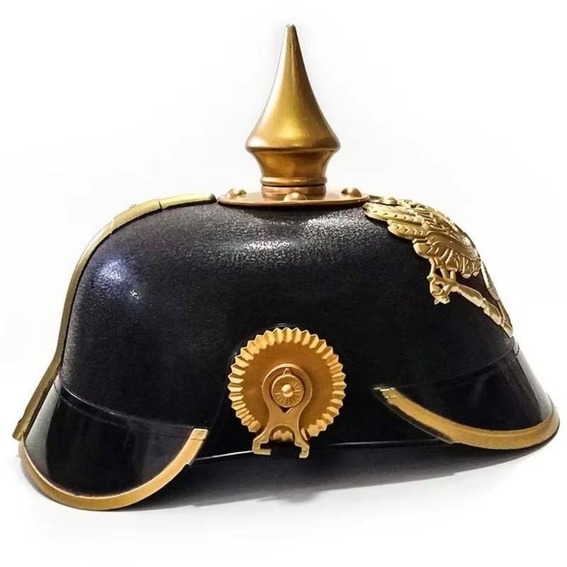 Pickelhaube Kostümhelm aus Kunststoff | Preußischer Stil mit Spitze | Leicht, bequem und ideal für Kostümpartys und Halloween