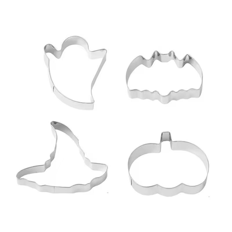 Halloween Ausstechformen Set 12-teilig | Fledermaus, Geist & Kürbis Motive | Rostfreier Edelstahl für Plätzchen und Fondant