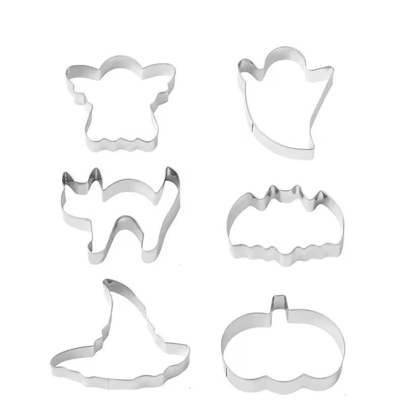 Halloween Ausstechformen Set 12-teilig | Fledermaus, Geist & Kürbis Motive | Rostfreier Edelstahl für Plätzchen und Fondant