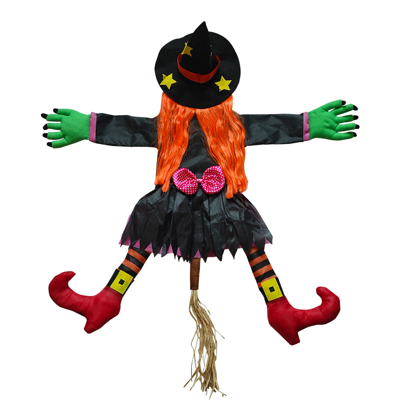 Halloween Hexe Kletterfigur Baumdeko | Für Innen und Außen geeignet | Leichte Hängedeko für Baum, Regal und Fensterbank