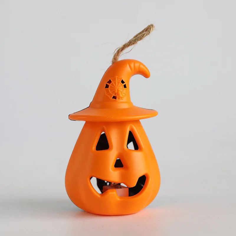 Kürbis Totenkopf LED Laterne Halloween Deko | Batteriebetrieben, Flammenlos | Tragbare Party- und Zimmerbeleuchtung