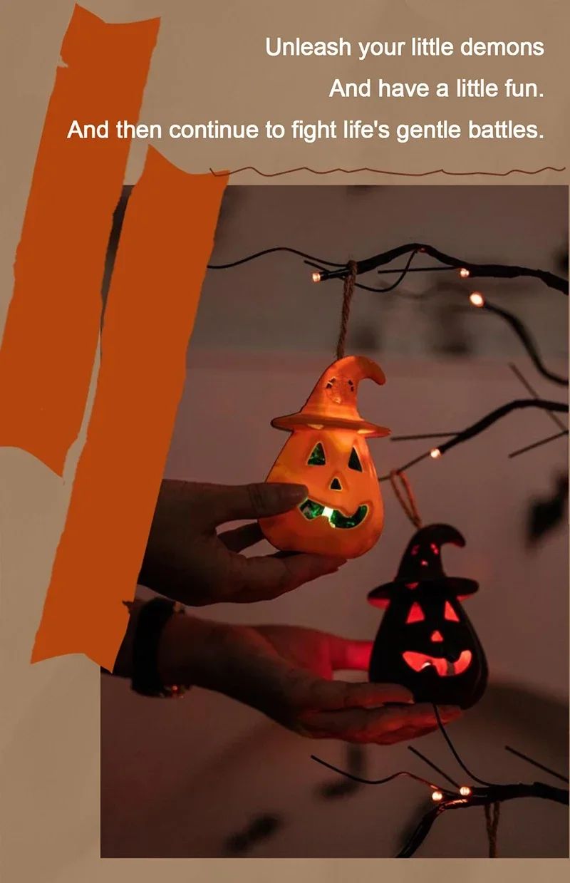 Kürbis Totenkopf LED Laterne Halloween Deko | Batteriebetrieben, Flammenlos | Tragbare Party- und Zimmerbeleuchtung