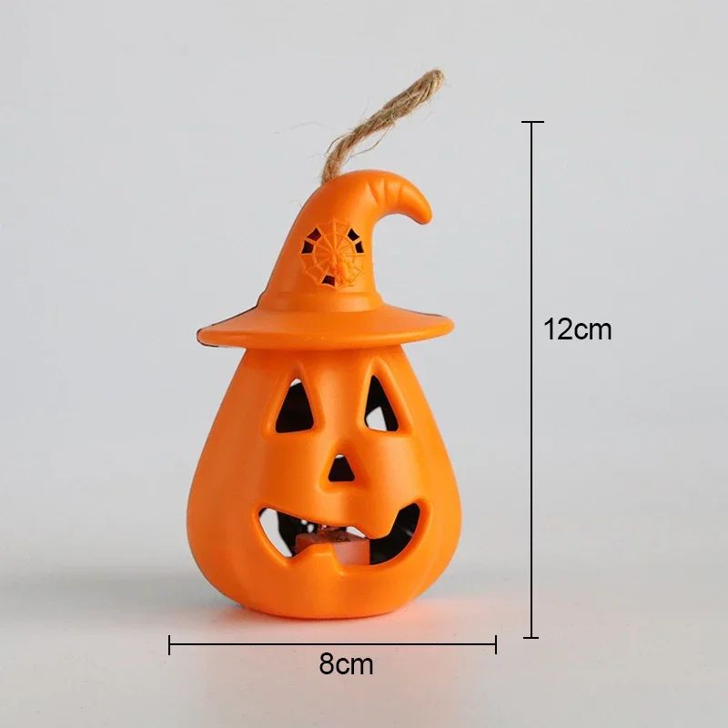 Kürbis Totenkopf LED Laterne Halloween Deko | Batteriebetrieben, Flammenlos | Tragbare Party- und Zimmerbeleuchtung