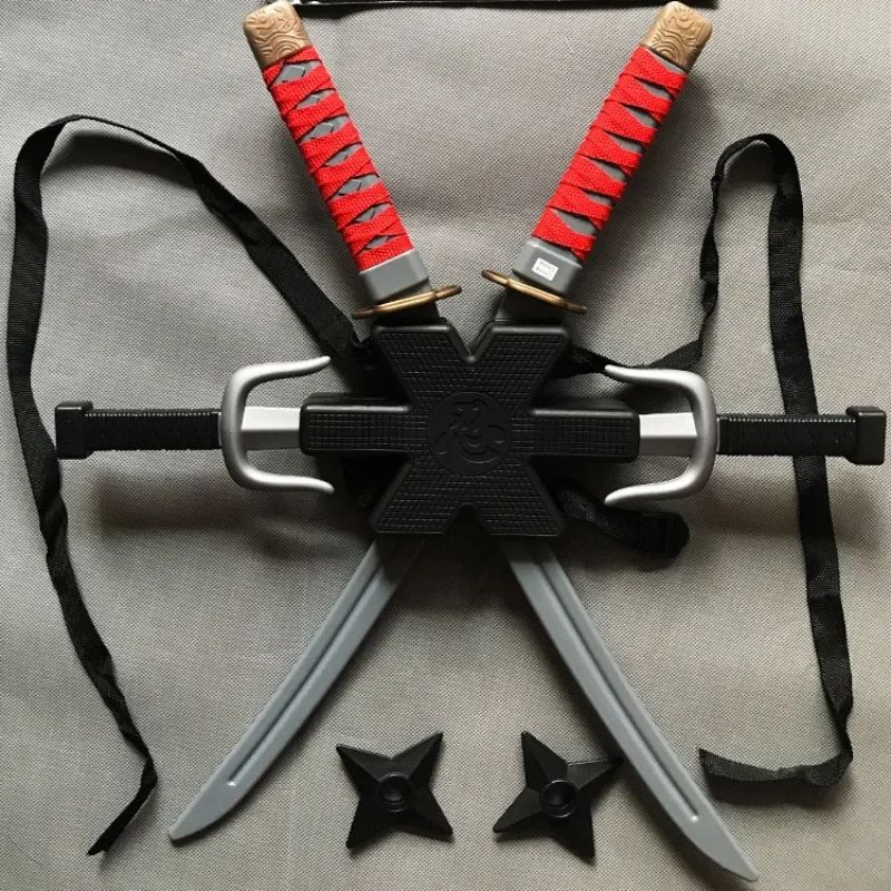 Ninja Kostüm Zubehör Set für Kinder | Schwert, Dolch & Wurfsterne aus Kunststoff | Sichere Kanten fürs Rollenspiel